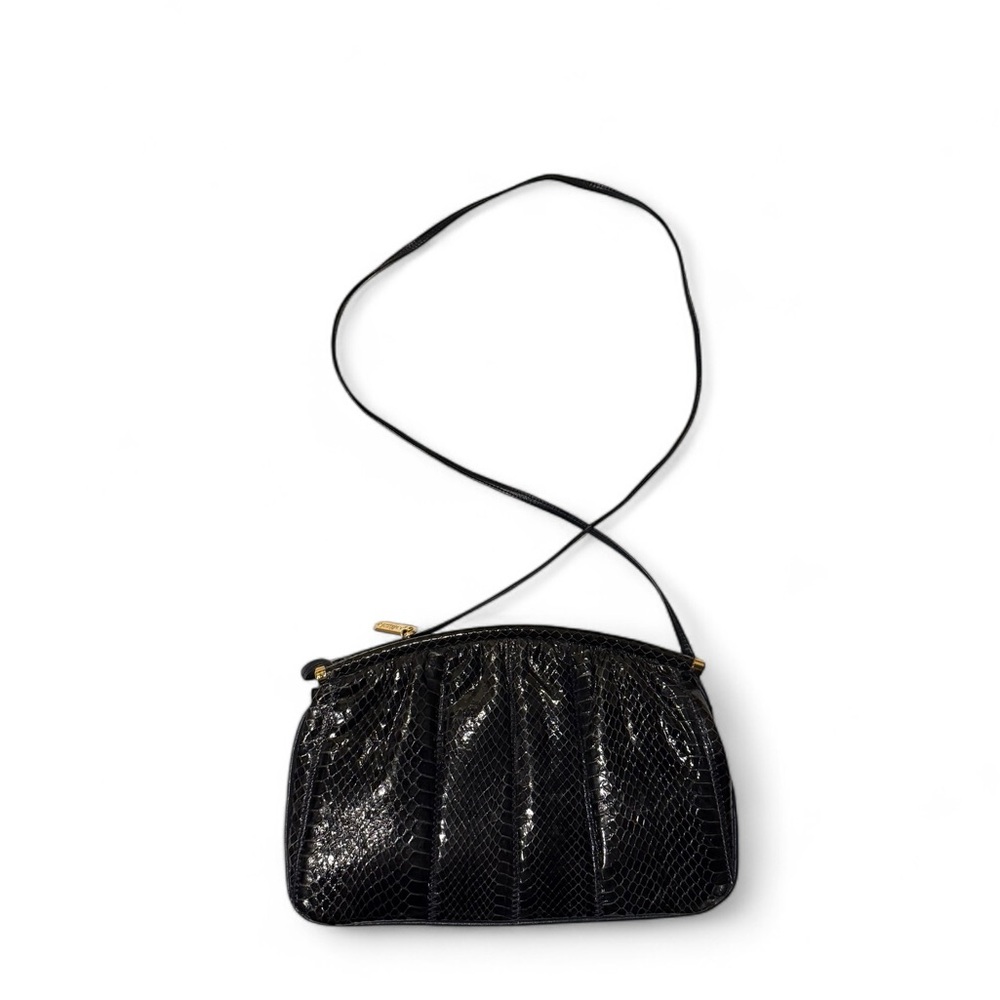 Vintage Palizzio Navy Blue Snakeskin Crossbody Or Clutch